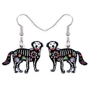 Dia de los Muertos Dog Earrings Skeleton Lab Halloween Labrador